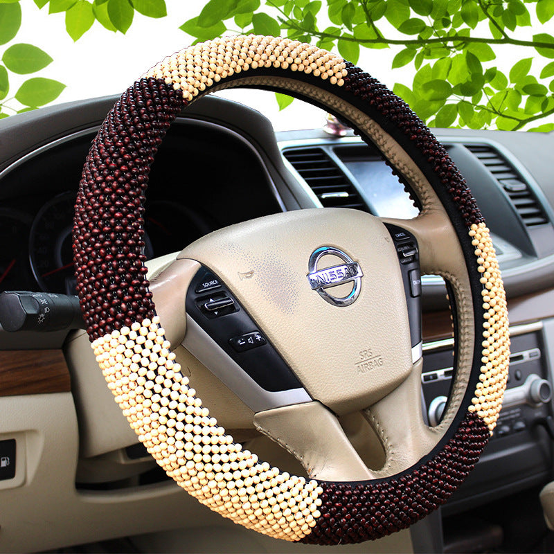 Wooden Bead Steering Wheel Cover - My Store