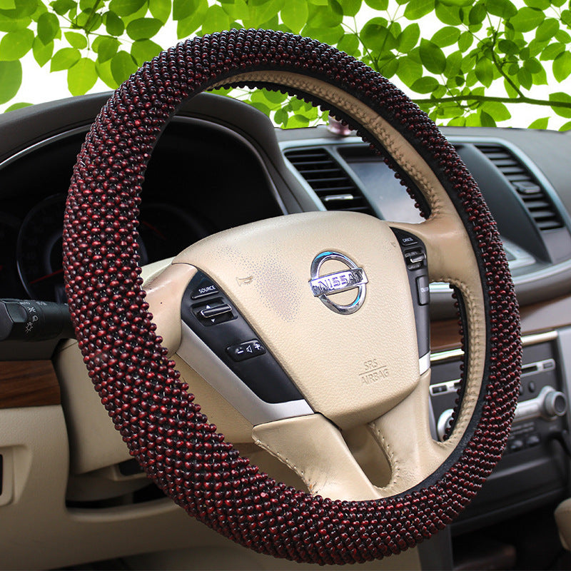 Wooden Bead Steering Wheel Cover - My Store