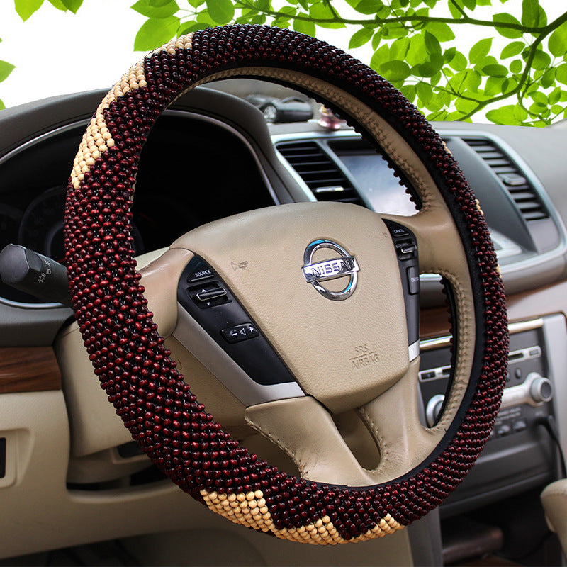 Wooden Bead Steering Wheel Cover - My Store