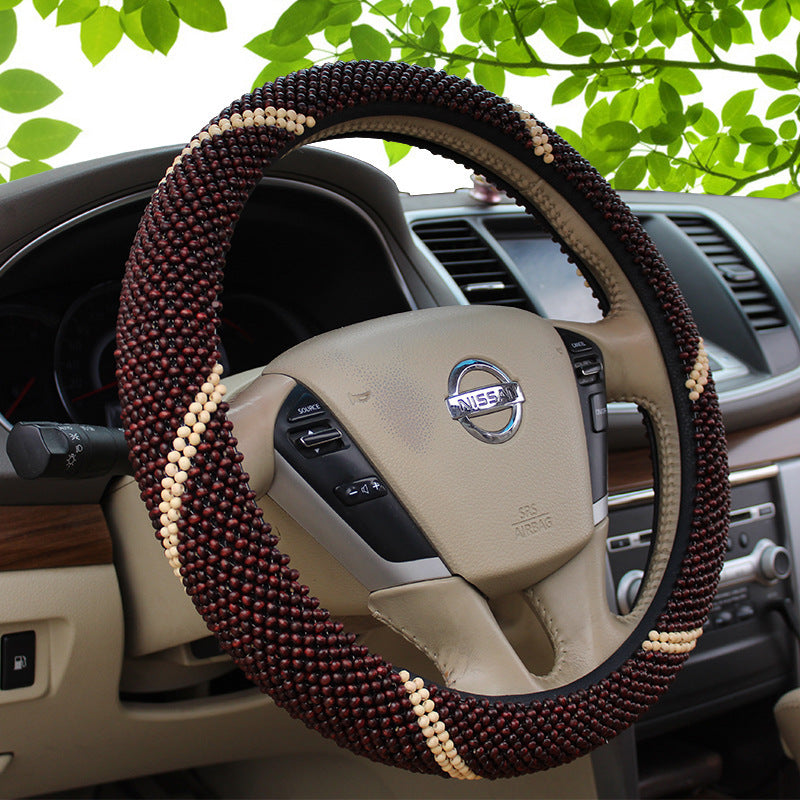 Wooden Bead Steering Wheel Cover - My Store