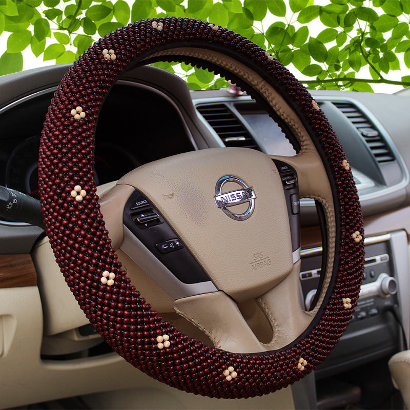 Wooden Bead Steering Wheel Cover - My Store